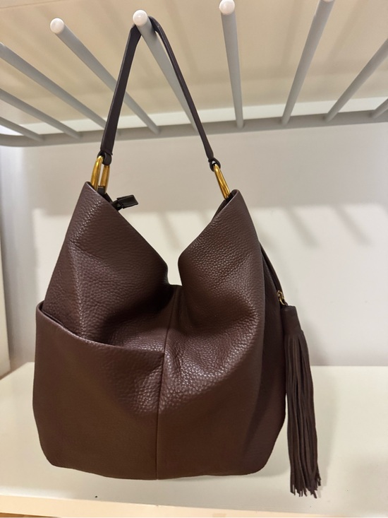 HOBO Handbags - Classic Brown Leather Hobo Tote with Tassel